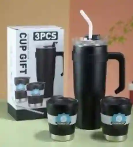 Termo Cup Gift 3 Piezas (negro)