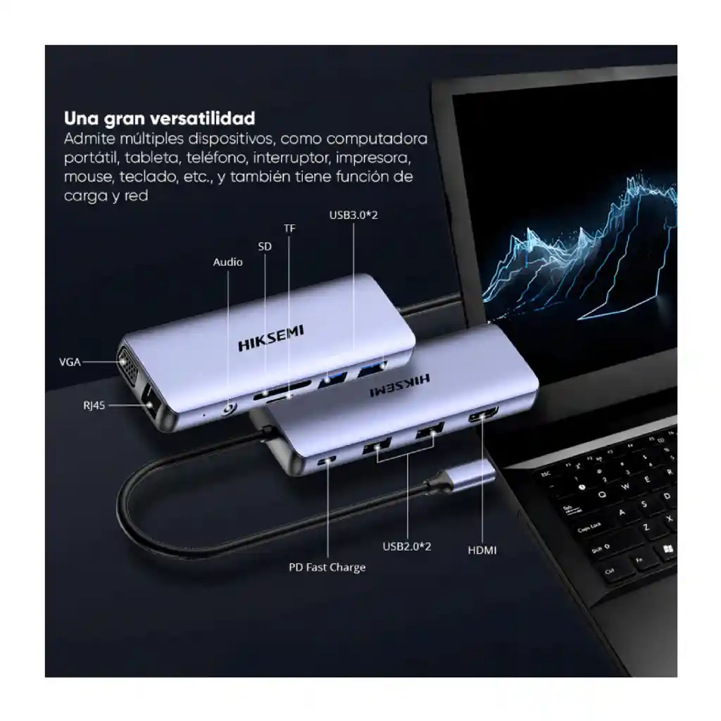 Adaptador Hiksemi Usb Tipo C 11 En 1 Ds 11	