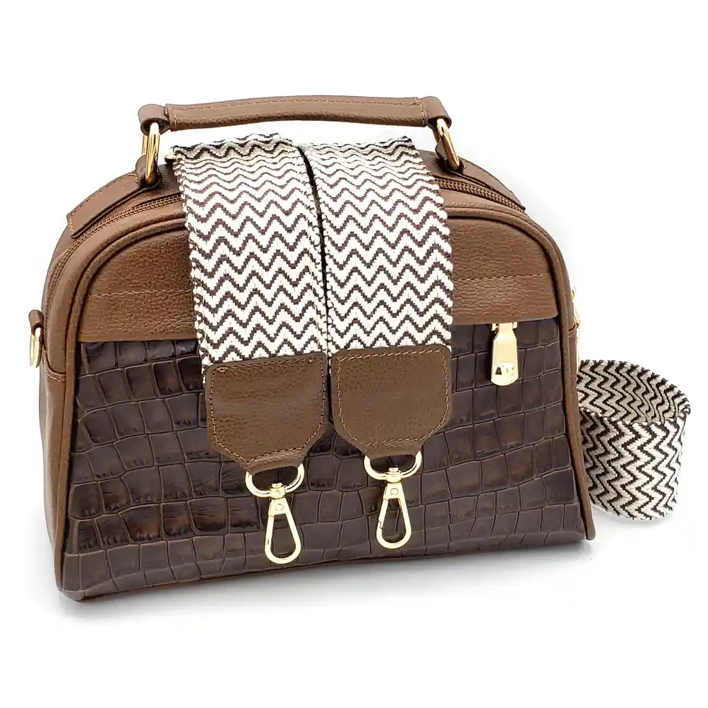 Bolso Pequeño Para Dama Cuero Genuino Café