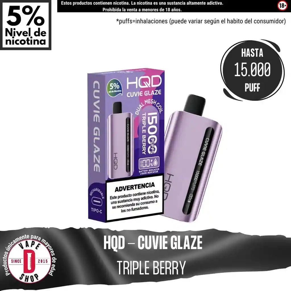 Triple Berry - Hqd - Cuvie Glaze 15.000 Aspiraciones