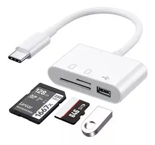 Lector De Tarjetas Type-c Multifuncional Para Disco Usb Sd/tf