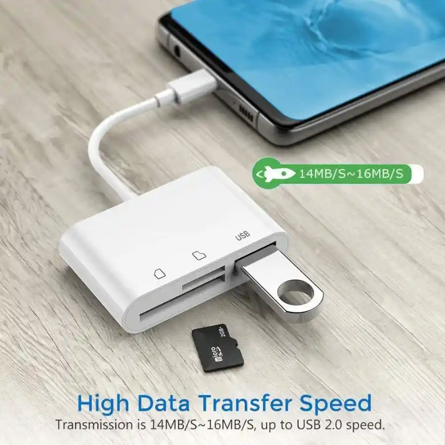 Lector De Tarjetas Type-c Multifuncional Para Disco Usb Sd/tf