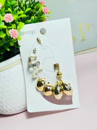 Set Dorado De 7 Topos Tipo Gota Y 4 Earcuff