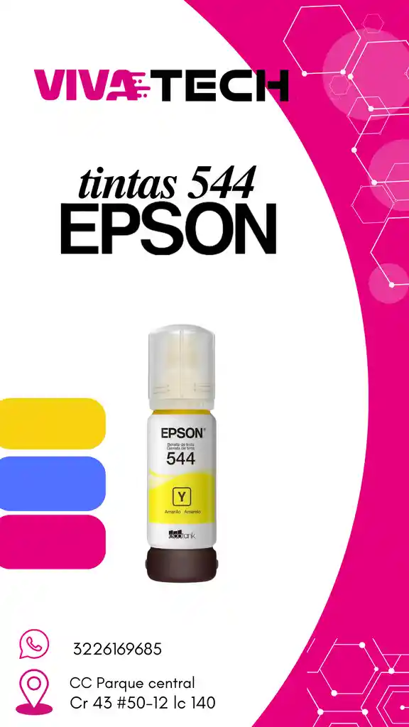 Tinta 544 Epson Original Amarilla