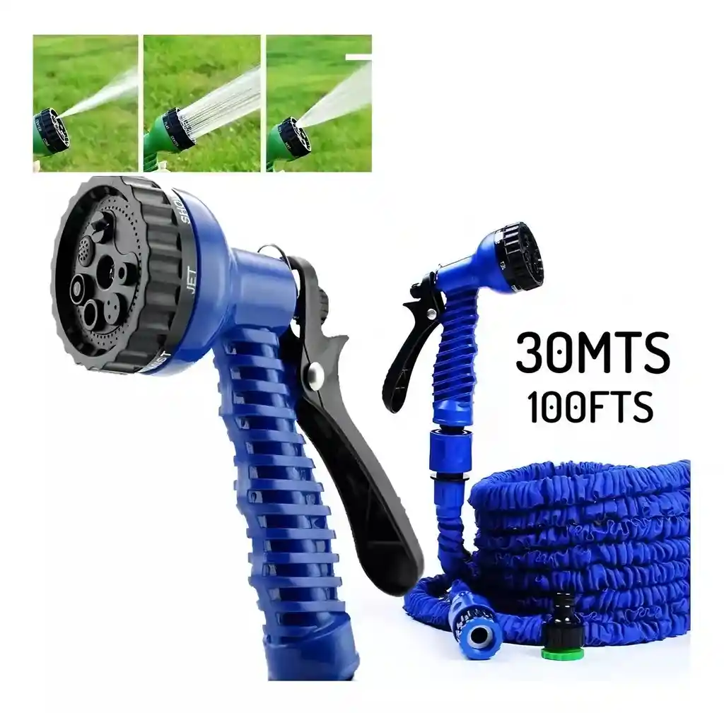 Manguera Expandible Magic Hose 30 Metros/100ft Color Azul