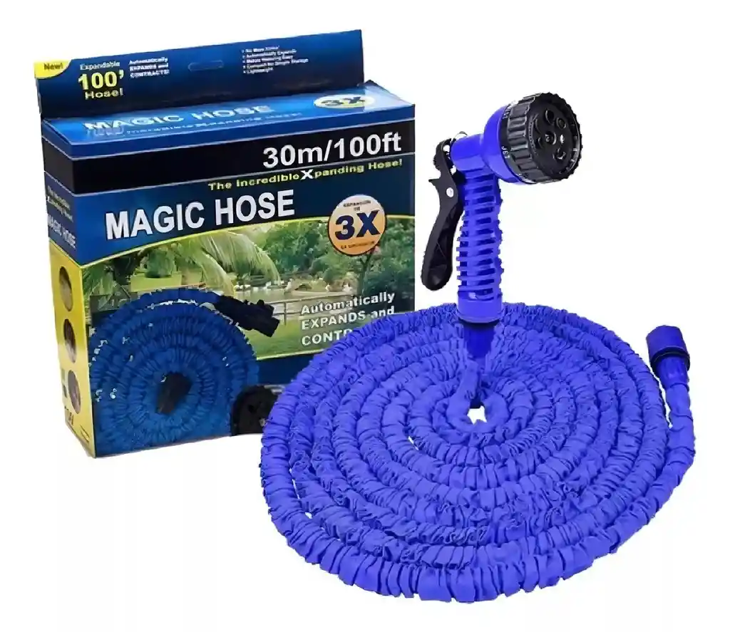 Manguera Expandible Magic Hose 30 Metros/100ft Color Azul