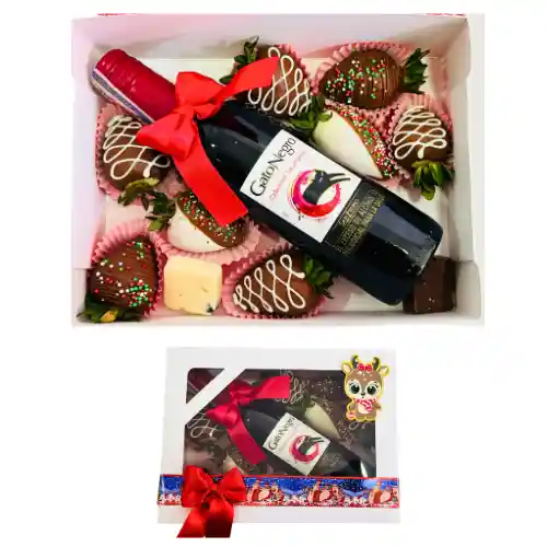 Navidad, Fresas Con Chocolate Y Vino