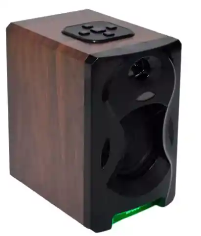 Bocina Bluetooth Con Subwoofer De 3″ Estilo De Madera