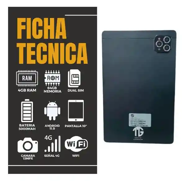 Tablet Tg Negro "10 Pulgadas": Tecnología Avanzada Al Alcance De Tu Mano