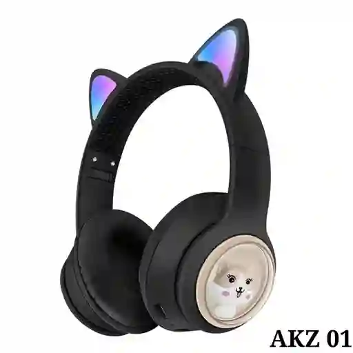 Audífonos Diadema Gato Inalambrico Cat Akz-01 Negra