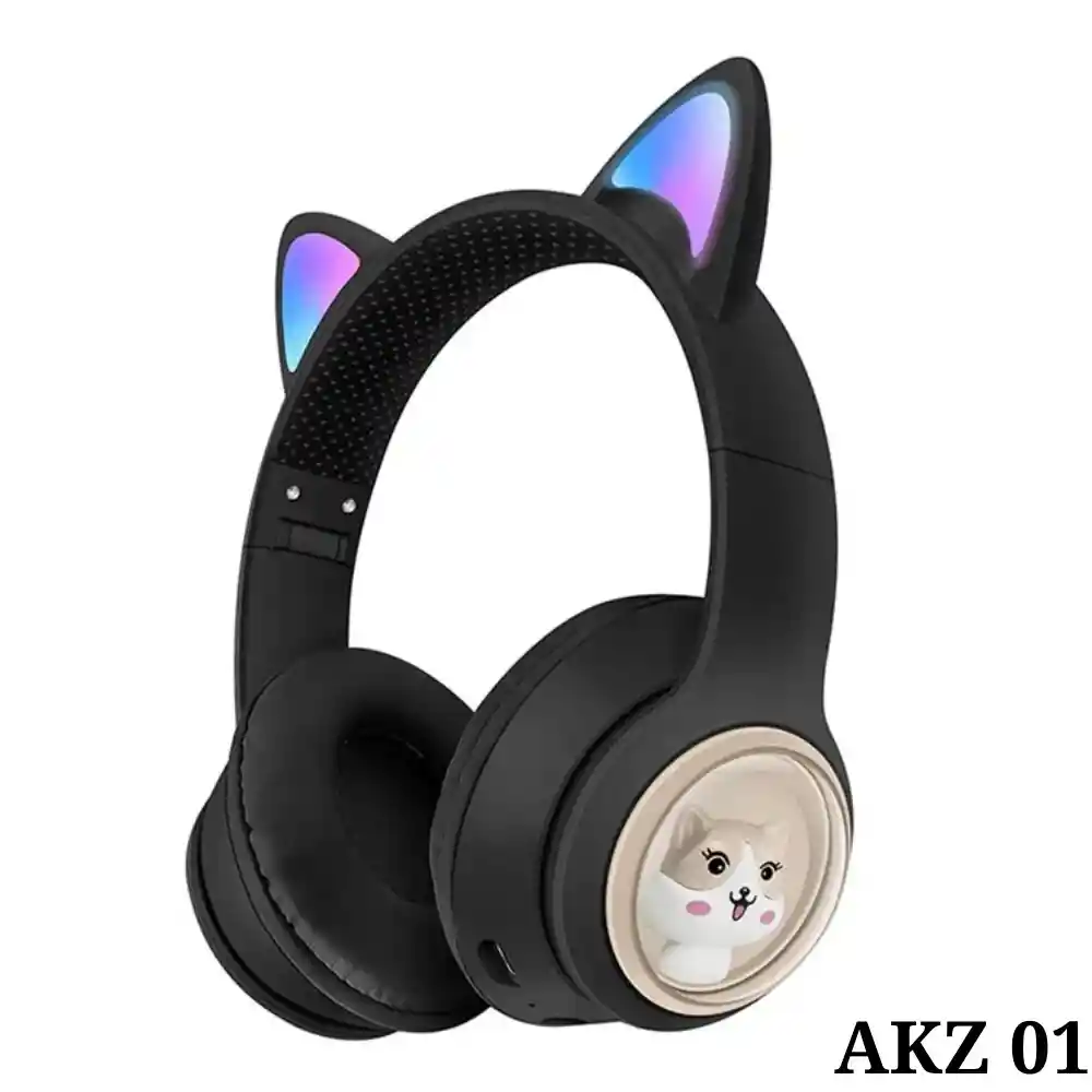 Audífonos Diadema Gato Inalambrico Cat Akz-01 Negra