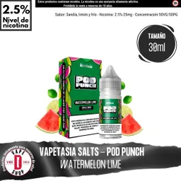 Pod Punch Watermelon Lime Salts - 2.5%-25mg/30ml - Vapetasia