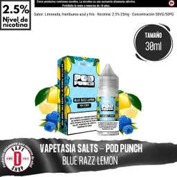 Pod Punch Blue Razz Lemon Salts - 2.5%-25mg/30ml - Vapetasia