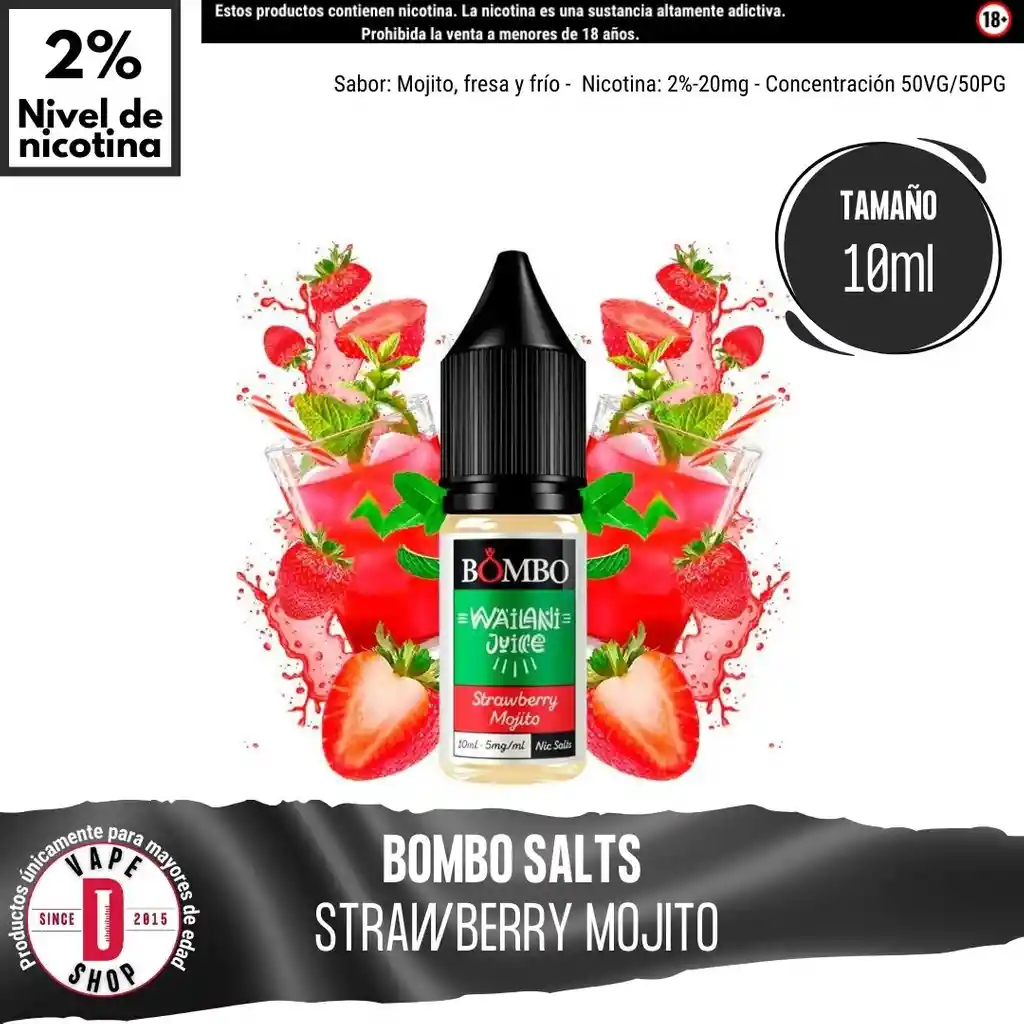 Strawberry Mojito Salts - 2%-20mg/10ml - Bombo