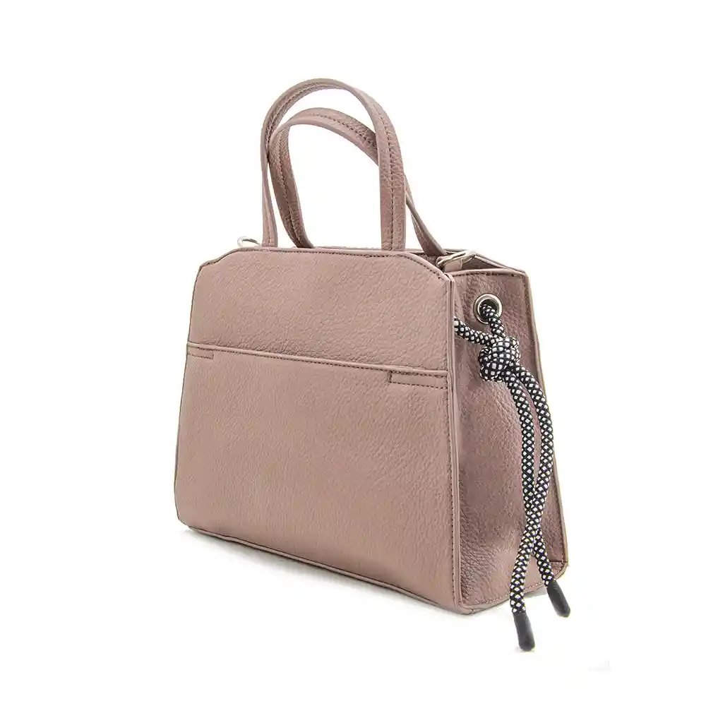 Bolso Tote Con Bolsillo Frontal Y Llavero Decorativo