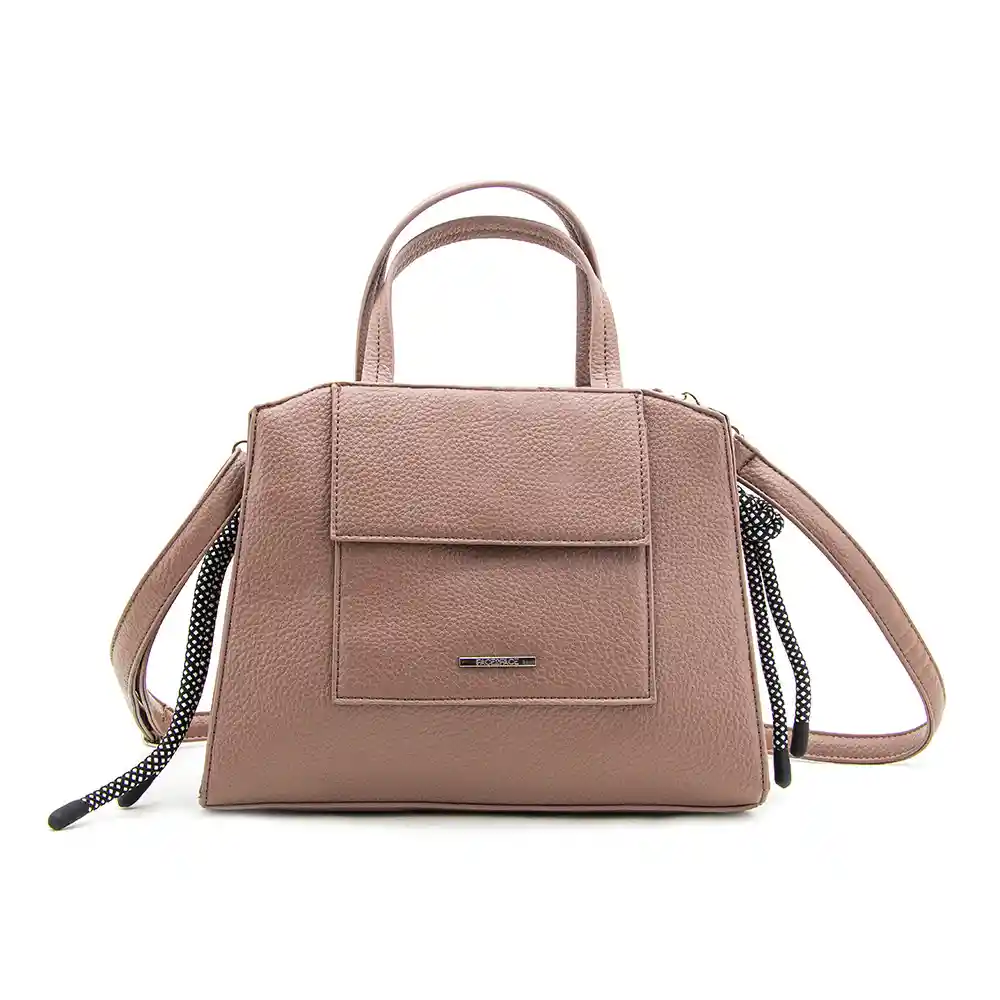 Bolso Tote Con Bolsillo Frontal Y Llavero Decorativo