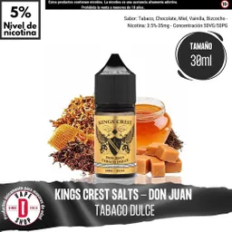 Don Juan Tabaco Dulce Salts - 5%-50mg/30ml - Kings Crest