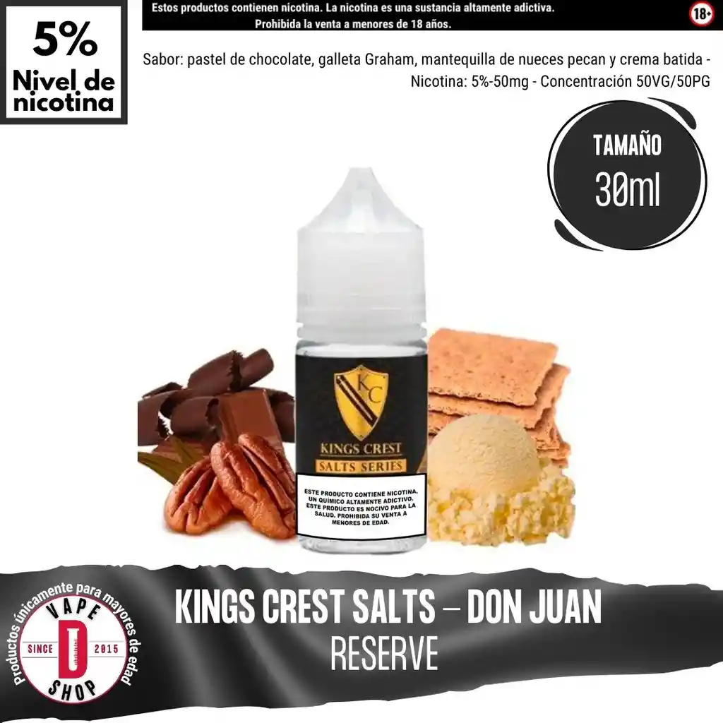 Don Juan Reserve Salts - 5%-50mg/30ml - Kings Crest