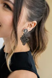 Aretes Black Silver