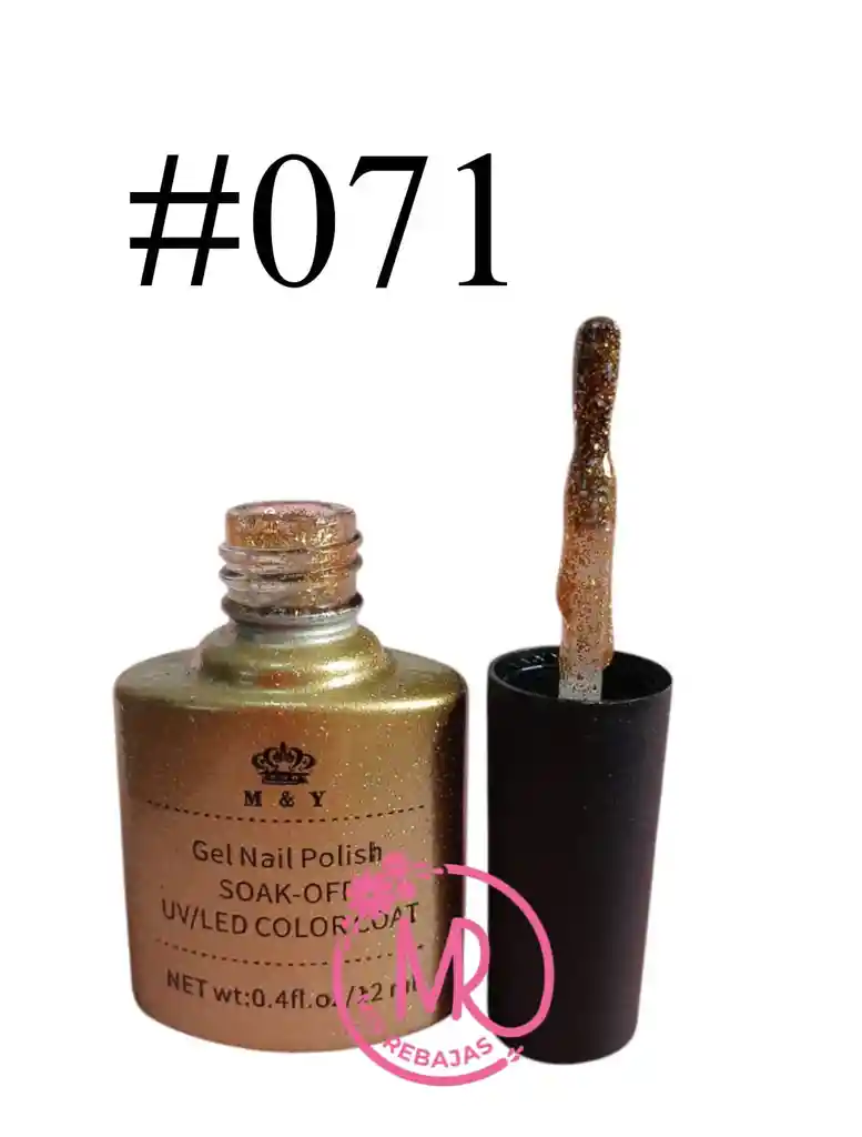 Esmalte Semipermanente (glitter Dorado) #071