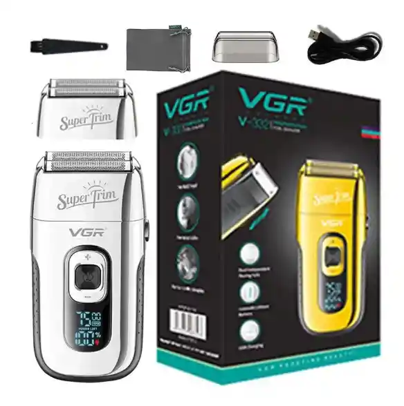 Máquina De Peluquear Vgr-v-332 Plateado Con Motor De Alta Potencia