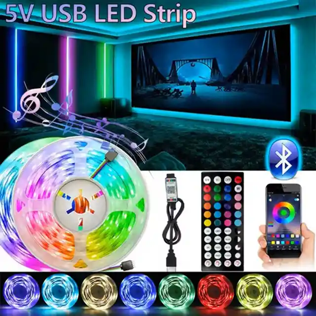 Cinta Led Tira Luces 30m Rgb Multicolor Control Y Bluetooth