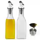 Set X 2 Aceitera Vinagrera Botella Dispensador Vidrio Cocina 150 Ml