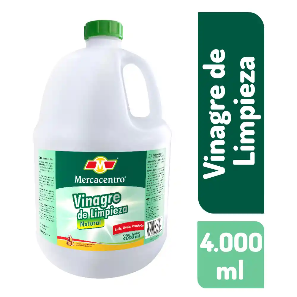 Vinagre De Limpieza Mercacentro Natural X 4000 Ml