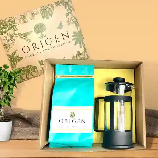 Regalo Box Café Y Prensa Francesa Negra S