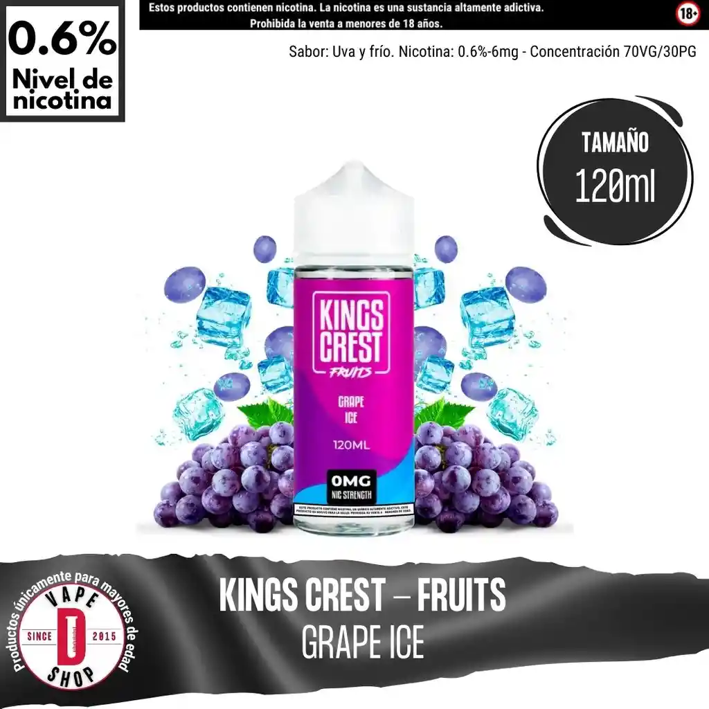 Fruits Grape Ice - 0.6%-6mg/120ml - Kings Crest