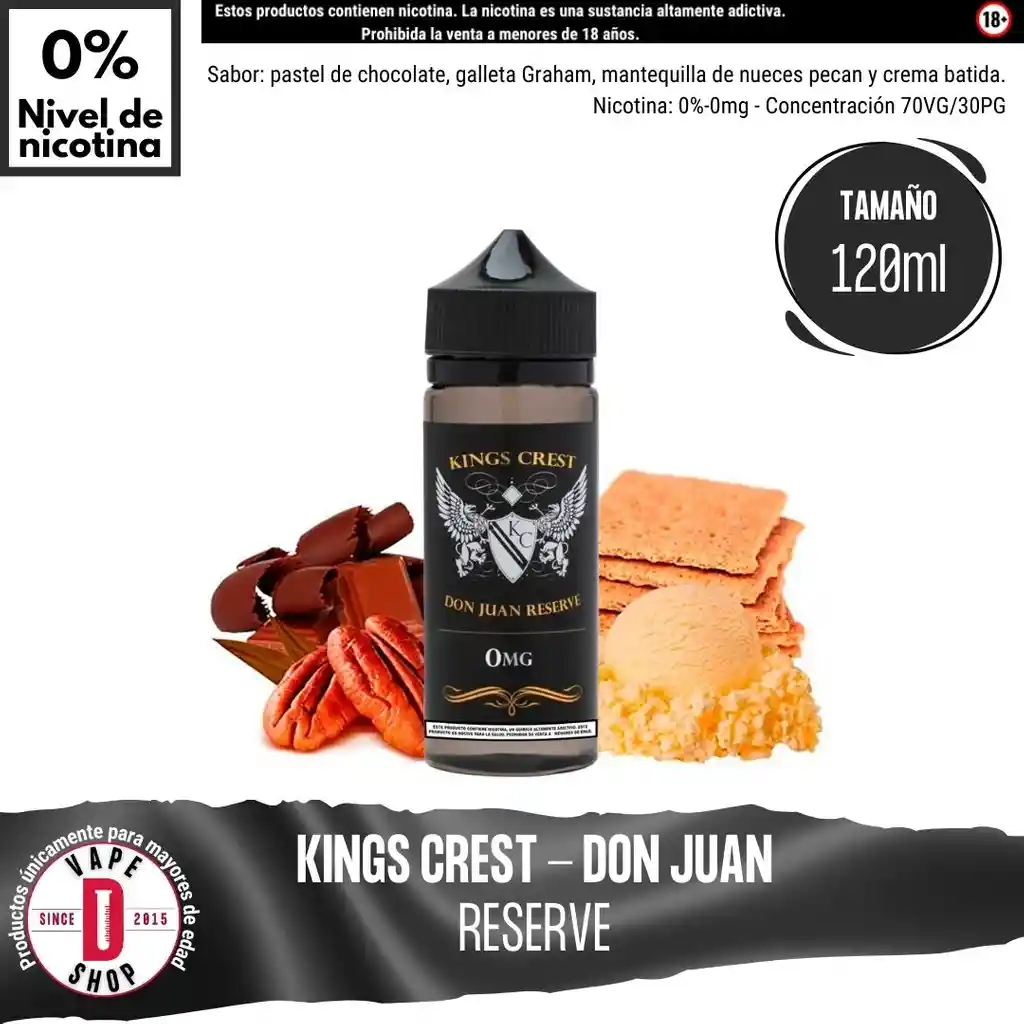 Don Juan Reserve - 0%-0mg/120ml - Kings Crest