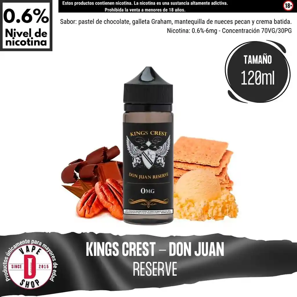 Don Juan Reserve - 0.6%-6mg/120ml - Kings Crest