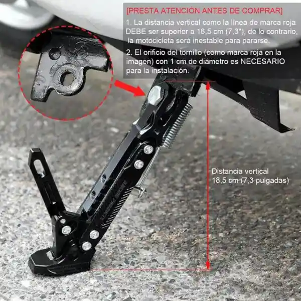 Pata Soporte Lateral Moto De Lujo Hwj-201