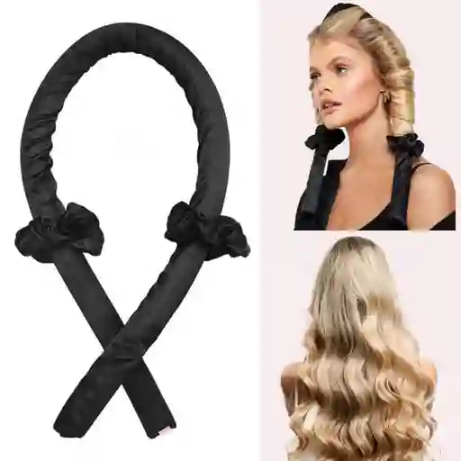 Ondas Sin Calor Tubo Rizador Cabello + 2 Scrunchies Satín