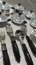 Accesorios Para Cocina Niñas Ollas + Cubiertos Metalizada Juguetes Para Niñas