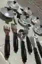 Accesorios Para Cocina Niñas Ollas + Cubiertos Metalizada Juguetes Para Niñas