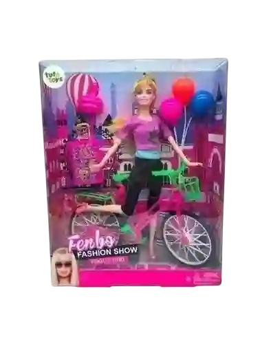 Juguete Muñeca Fenbo 30cm Paseo En Bicicleta Accesorios