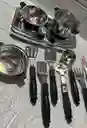 Accesorios Para Cocina Niñas Ollas + Cubiertos + Estufa Metalizada Juguetes Para Niñas