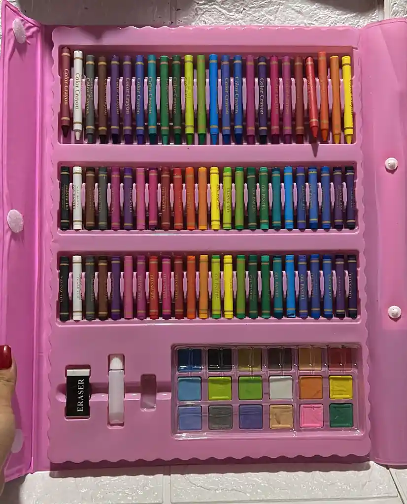 Set De Arte 208 Piezas Niña Marcadores + Crayolas + Colores + Plumones Etc
