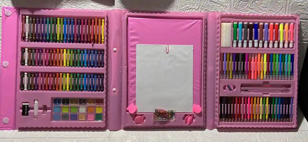 Set De Arte 208 Piezas Niña Marcadores + Crayolas + Colores + Plumones Etc