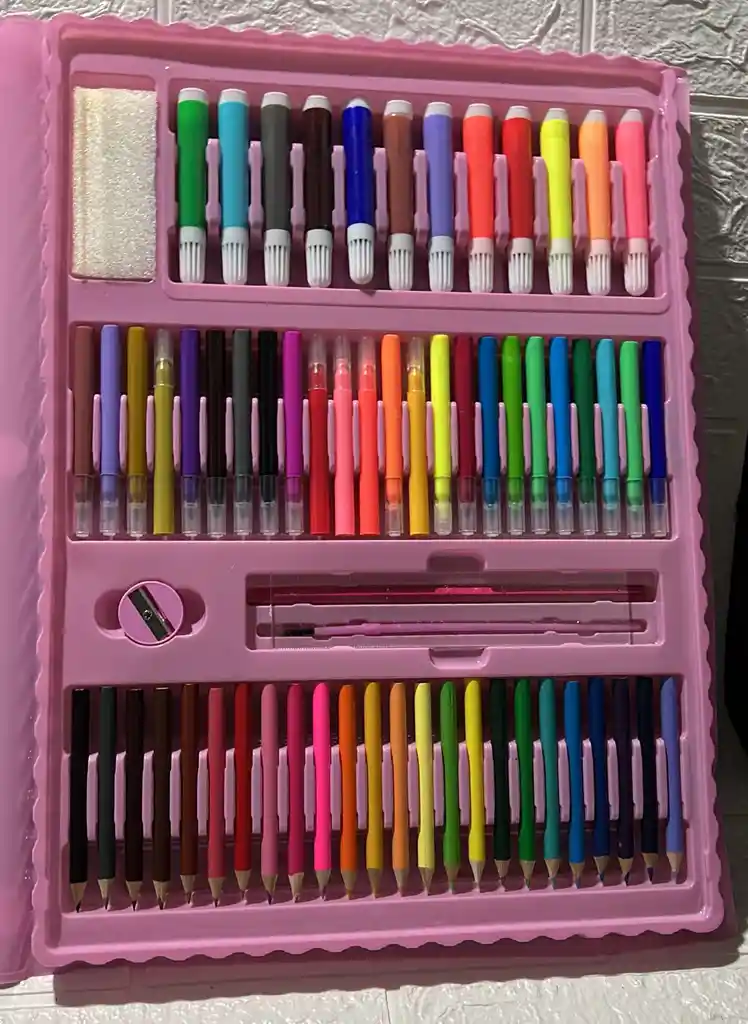 Set De Arte 208 Piezas Niña Marcadores + Crayolas + Colores + Plumones Etc