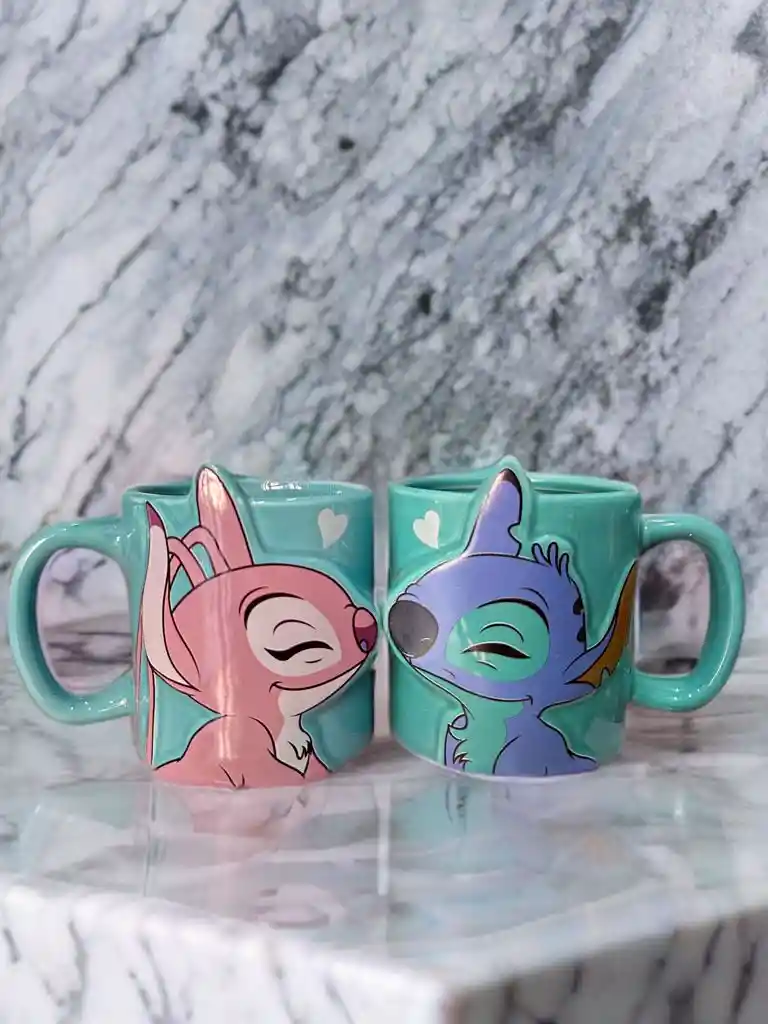 Mug De Pareja Stitch Y Angela