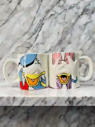 Mug De Pareja Pato Donald Y Daisy