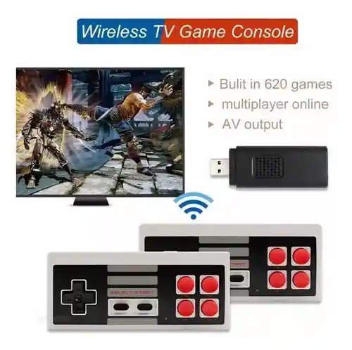 Consola Retro 620 Videojuegos 2 Controles 2.4g Inalambrico