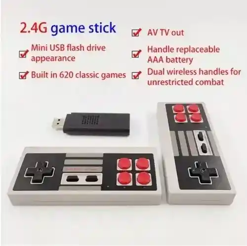 Consola Retro 620 Videojuegos 2 Controles 2.4g Inalambrico