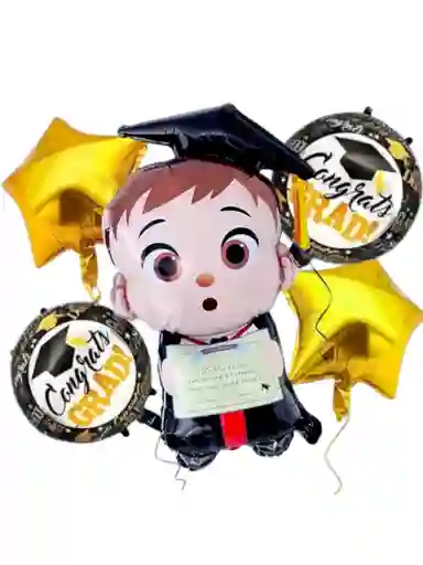 Kit De 5 Globos Bombas Bouquet Grado Graduación