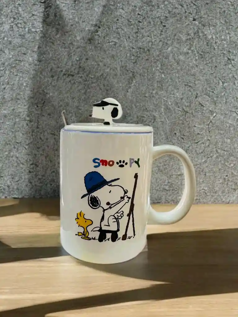 Mug Con Tapa Snoopy