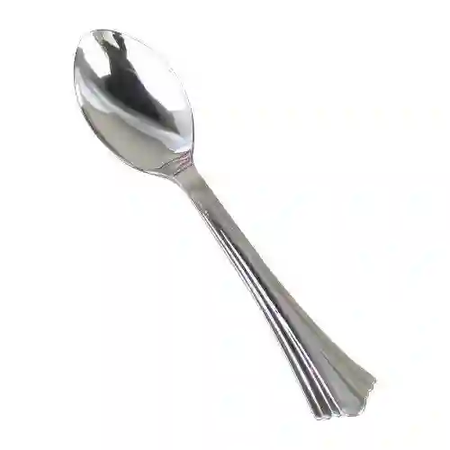 Cuchara Pequeña Plastica Plata Darnel X 10