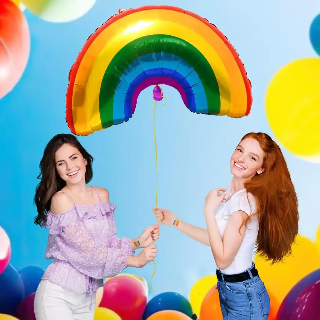 1 Globo Arcoiris Decoración Bandera Orgullo 95cm Grande