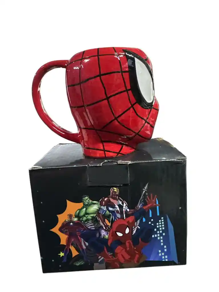 Mug Taza Pocillo Vaso Ceramica Rojo Motivo Spiderman